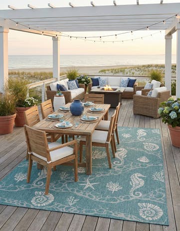 10' x 14' Easy-Clean Coastal Indoor / Outdoor Rug