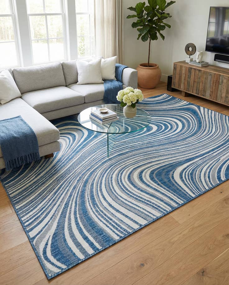 Detail image of 9' x 12' Easy-Clean Modern Indoor / Outdoor Rug