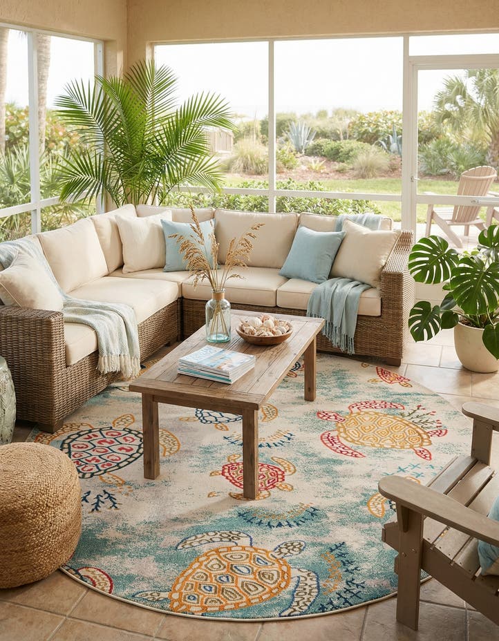 10' x 10' Washable Amalfi Round Rug