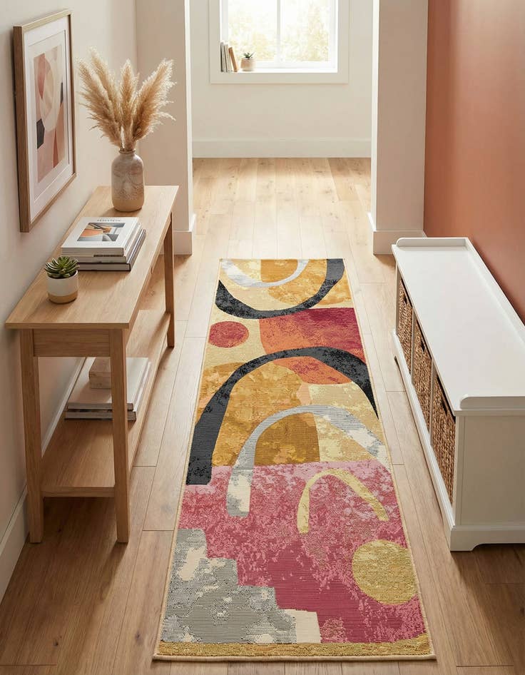 Detail image of 2' x 6'  Washable Modern Indoor / Outdoor Runner Rug