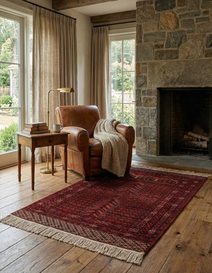 Detail image of 3' 10 x 5' 10 Hand Knotted Lahour Oriental Wool Rug