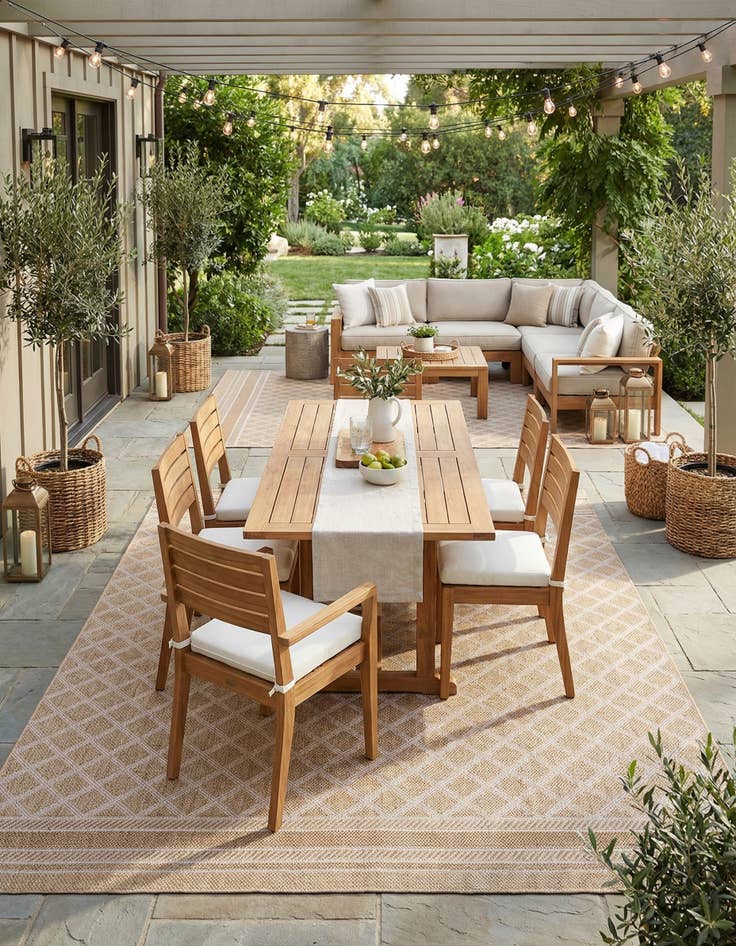 Detail image of 9' x 12'  Washable Trellis Indoor / Outdoor Rug