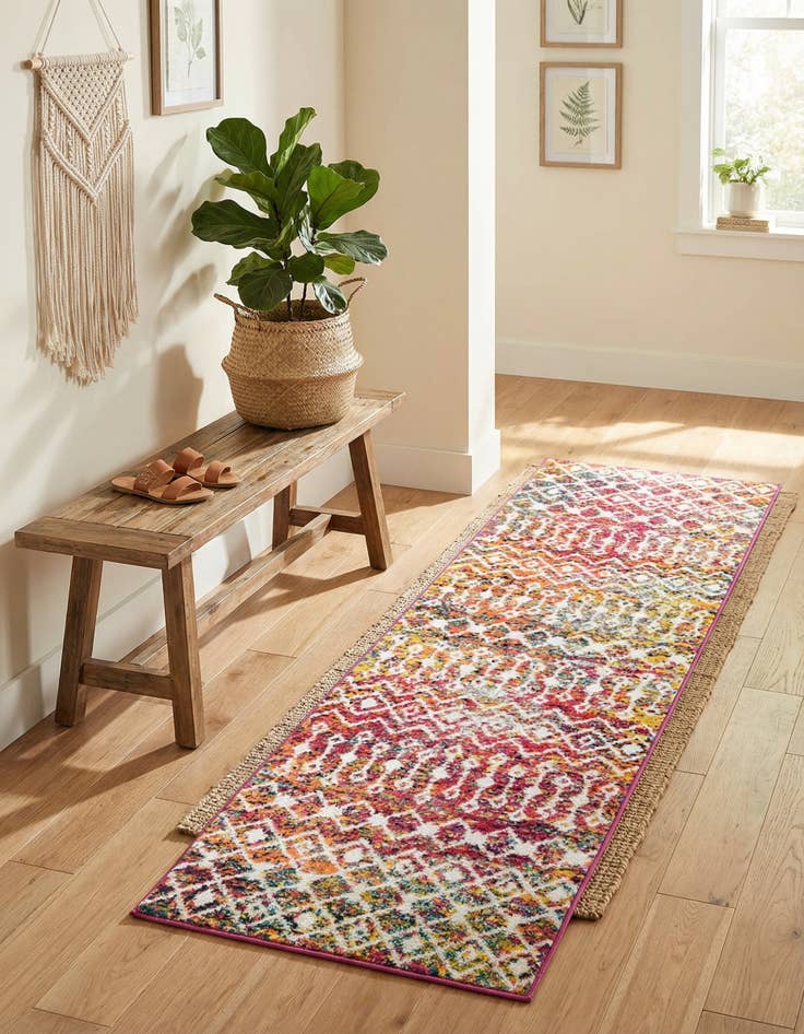 Detail image of  2' x 7' Moroccan Trellis Runner Rug