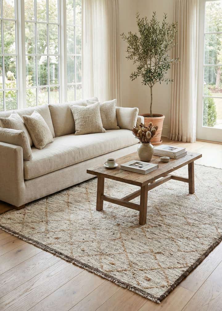 4' 6 x 6' 1 Hand Knotted Moroccan Wool Rug