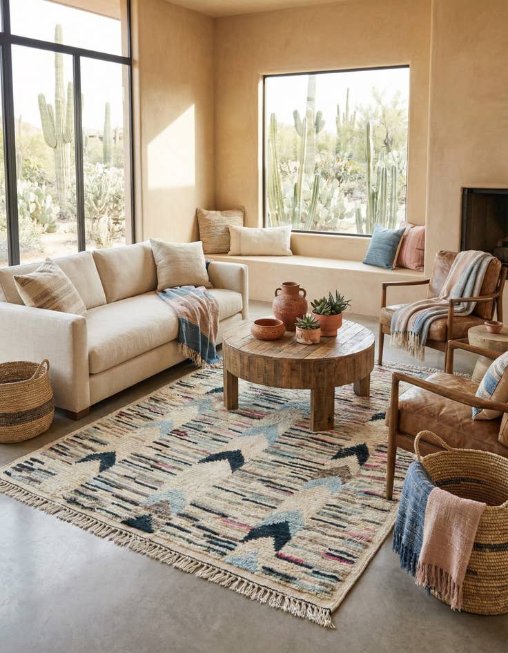 Detail image of 3' 7 x 6' 2  Hand Knotted Darya Wool Rug