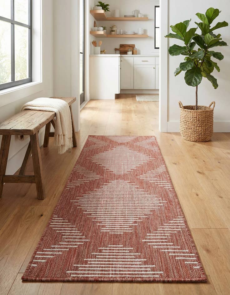 Detail image of  2' x 5' 3  Washable Modern Indoor / Outdoor Runner Rug