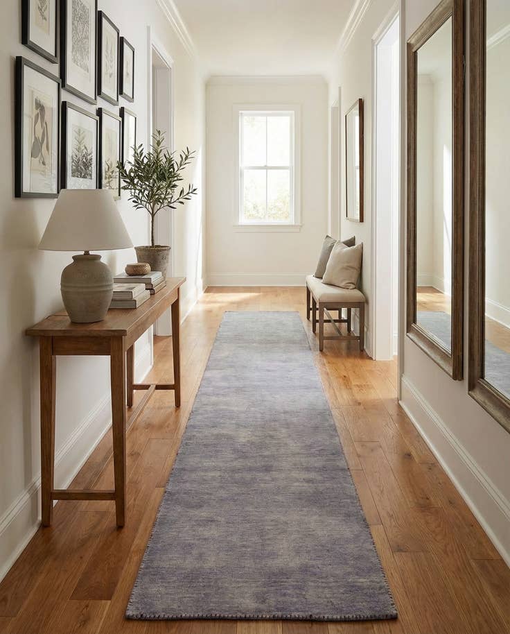 Detail image of 2' 7 x 16' 5 Hand Knotted Solid Gabbeh Wool Runner Rug