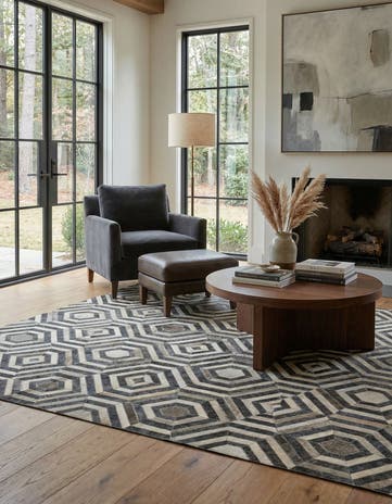 5' 1 x 8' Cowhide - Patchwork Rug