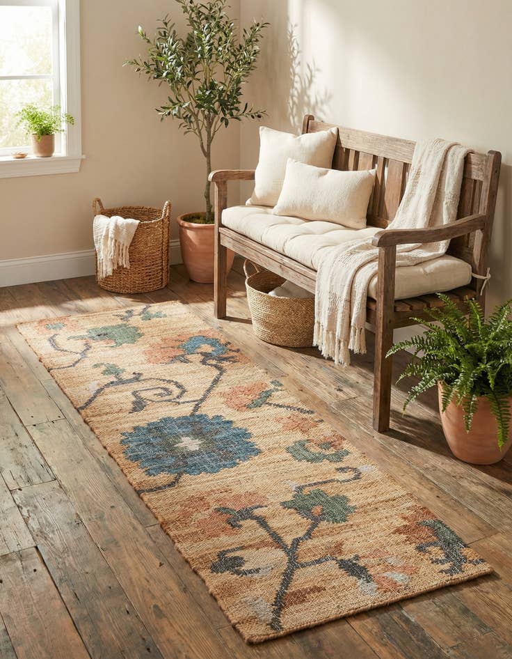 Detail image of  2' x 6' 1  Hand Woven Kala Handwoven Jute Runner Rug