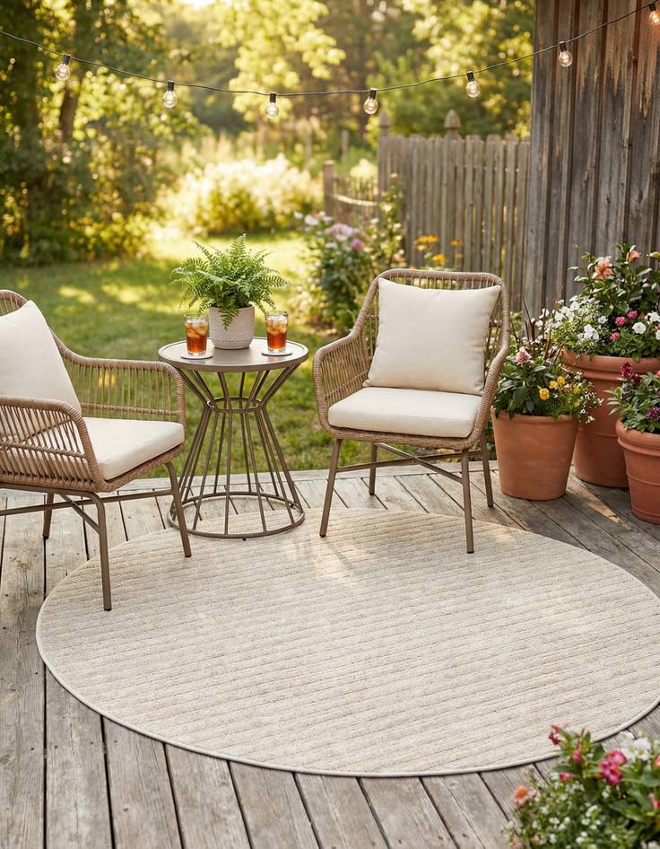 Detail image of 5' x 5' Easy-Clean Sabrina Soto Indoor / Outdoor Round Rug