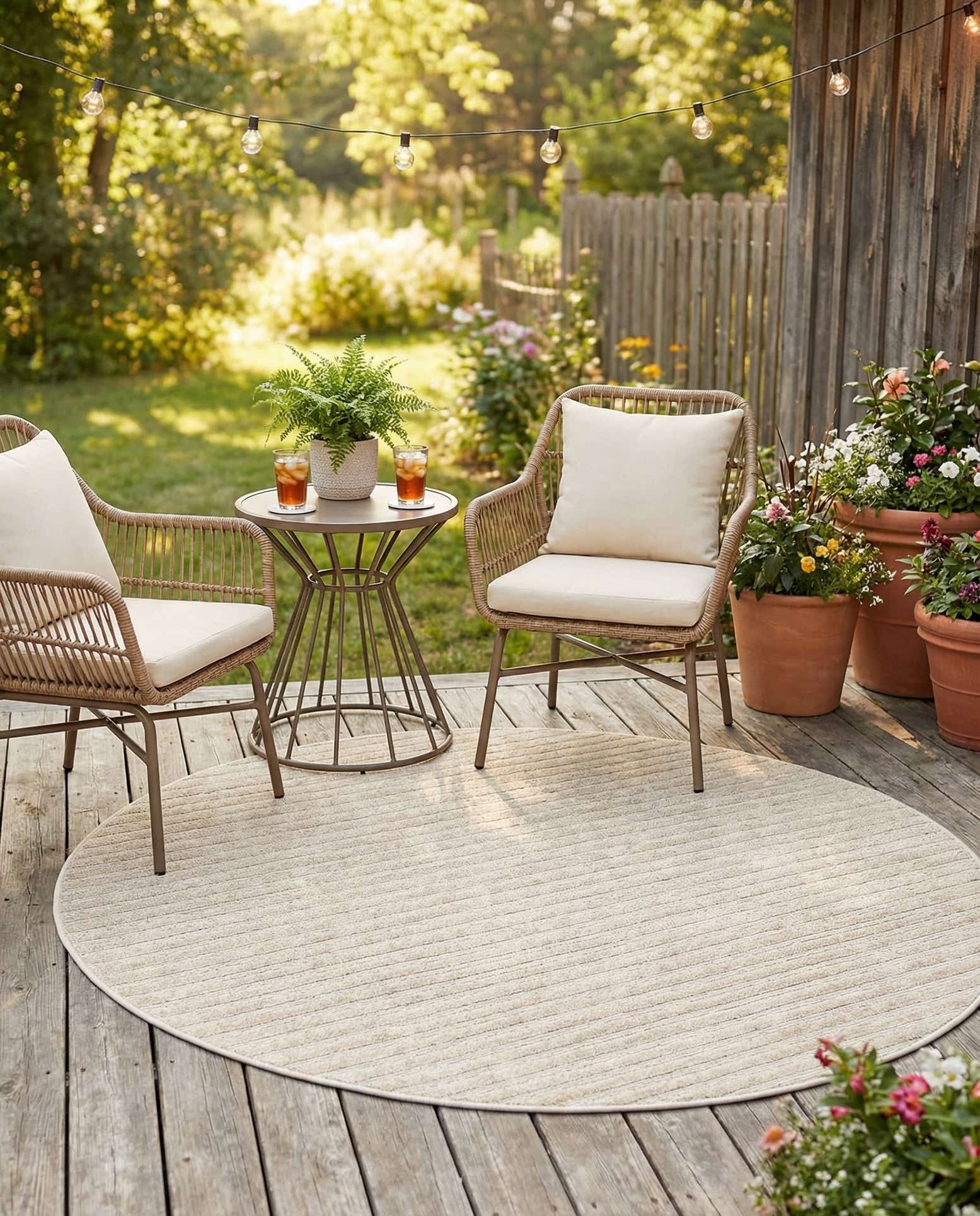 5' x 5' Easy-Clean Sabrina Soto Indoor / Outdoor Round Rug