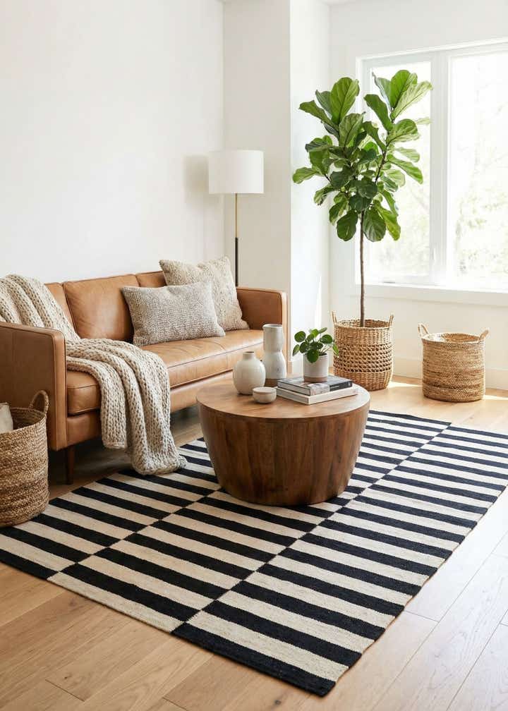 4' 3 x 5' 10 Hand Woven Kilim Modern Wool Rug