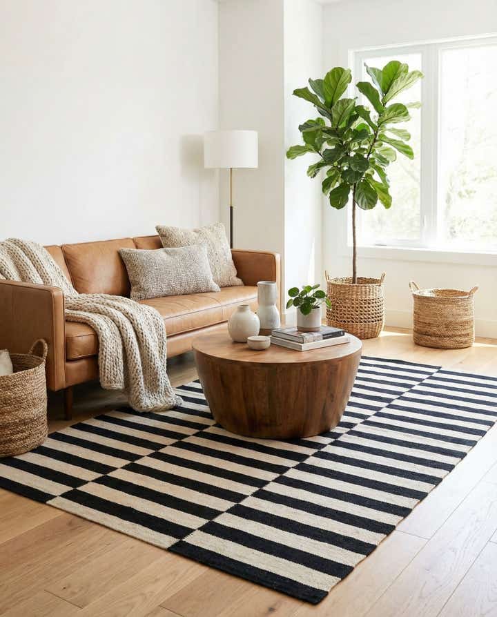 4' 3 x 5' 10 Hand Woven Kilim Modern Wool Rug
