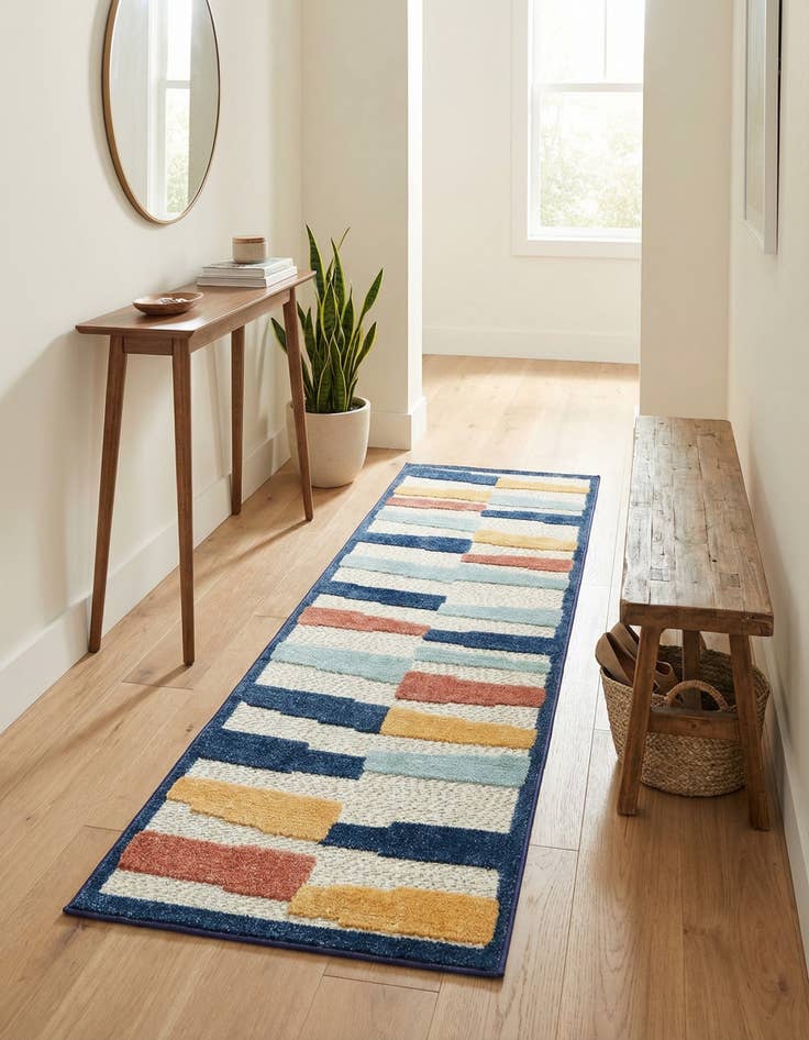 Detail image of 2' x 6'  Washable Belize Indoor / Outdoor Runner Rug