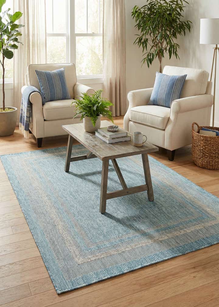 4' x 6' Easy-Clean Border Indoor / Outdoor Rug