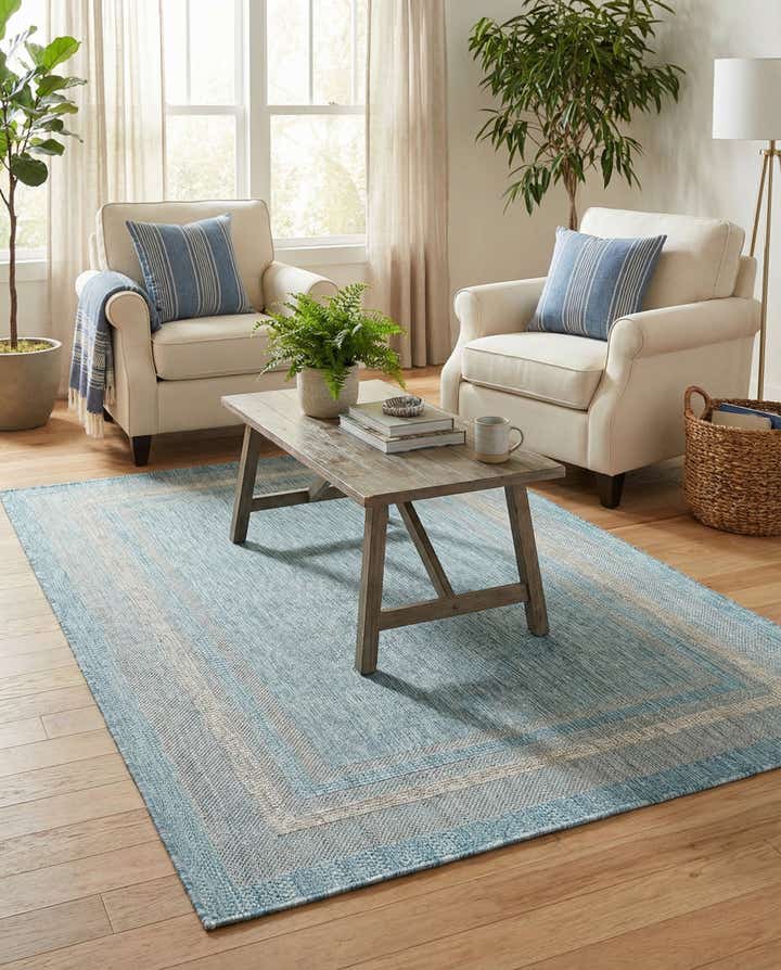 4' x 6' Easy-Clean Border Indoor / Outdoor Rug