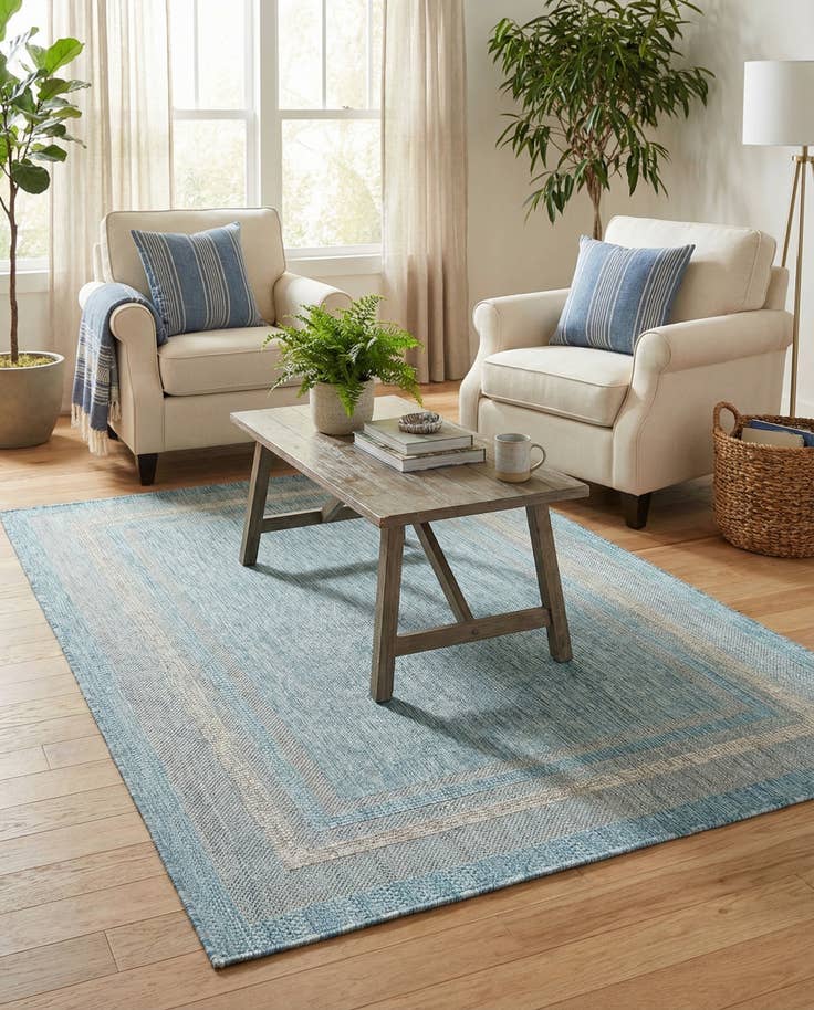 Detail image of 4' x 6' Easy-Clean Border Indoor / Outdoor Rug