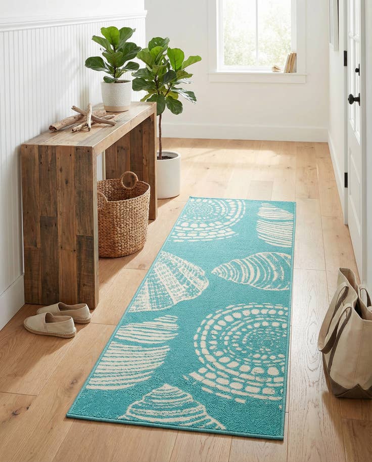Detail image of 2' x 6' Easy-Clean Coastal Indoor / Outdoor Runner Rug