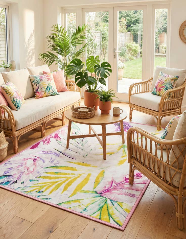 Detail image of 2' x 3' 1  Washable Jill Zarin Caribbean Indoor / Outdoor Rug
