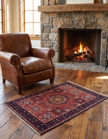 3' 4 x 4' 9 Hand Knotted Mamluk Ziegler Rug