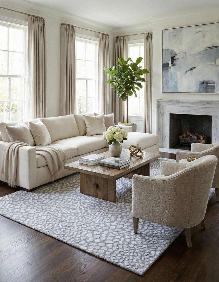 Detail image of 5' 9 x 8' 1  Hand Knotted Darya Wool Rug