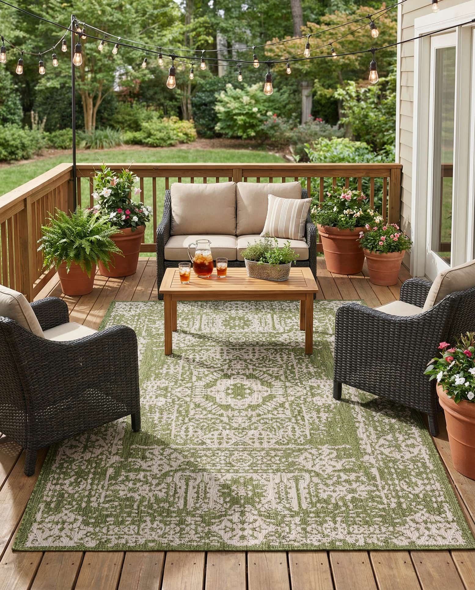 7' x 10' Easy-Clean Traditional Indoor / Outdoor Rug