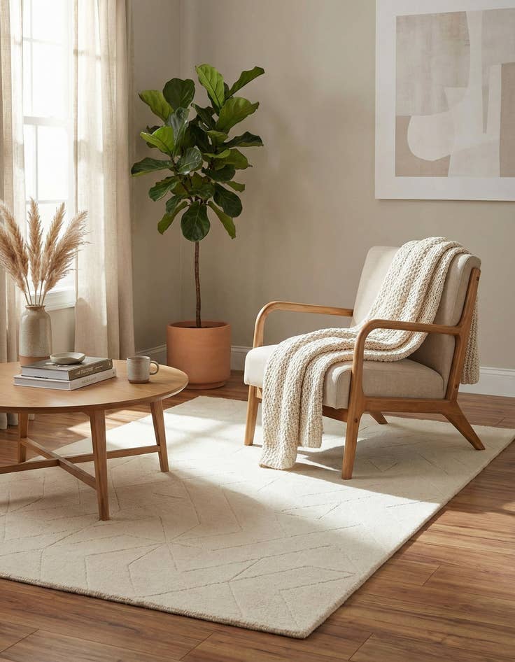 Detail image of  5' 1 x 8' WoolCraft Geometric Rug