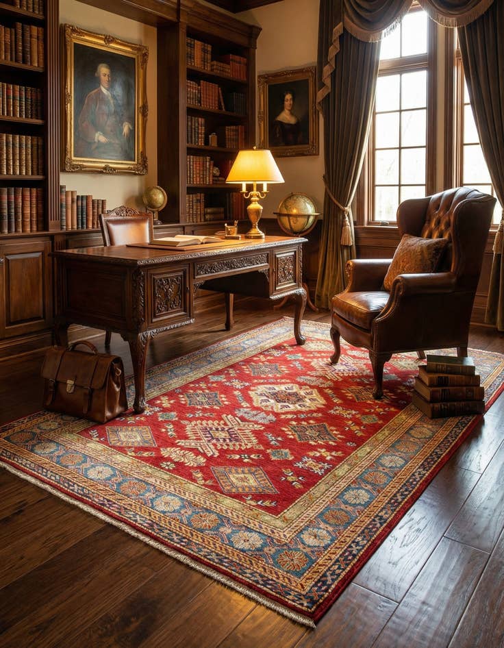 Detail image of 4' 10 x 6' 6 Kazak Wool Rug