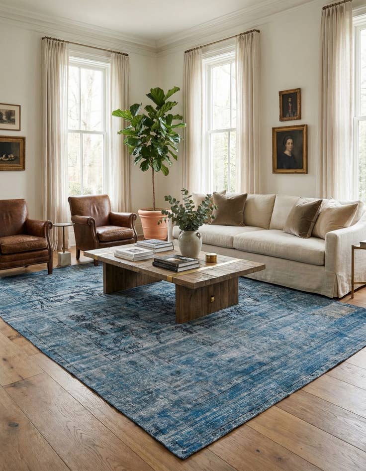 Detail image of 9' 5 x 13'  Hand Knotted Ultra Vintage Persian Wool Rug