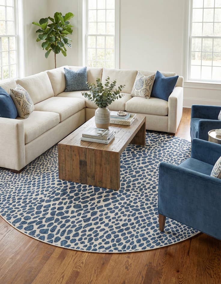 Detail image of 13' x 13'  Washable Jill Zarin Cape Town Indoor / Outdoor Round Rug