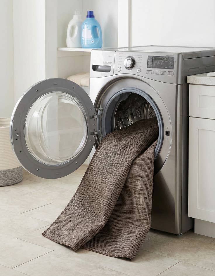 Detail image of 5' 3 x 7'  Washable Solid Indoor / Outdoor Rug