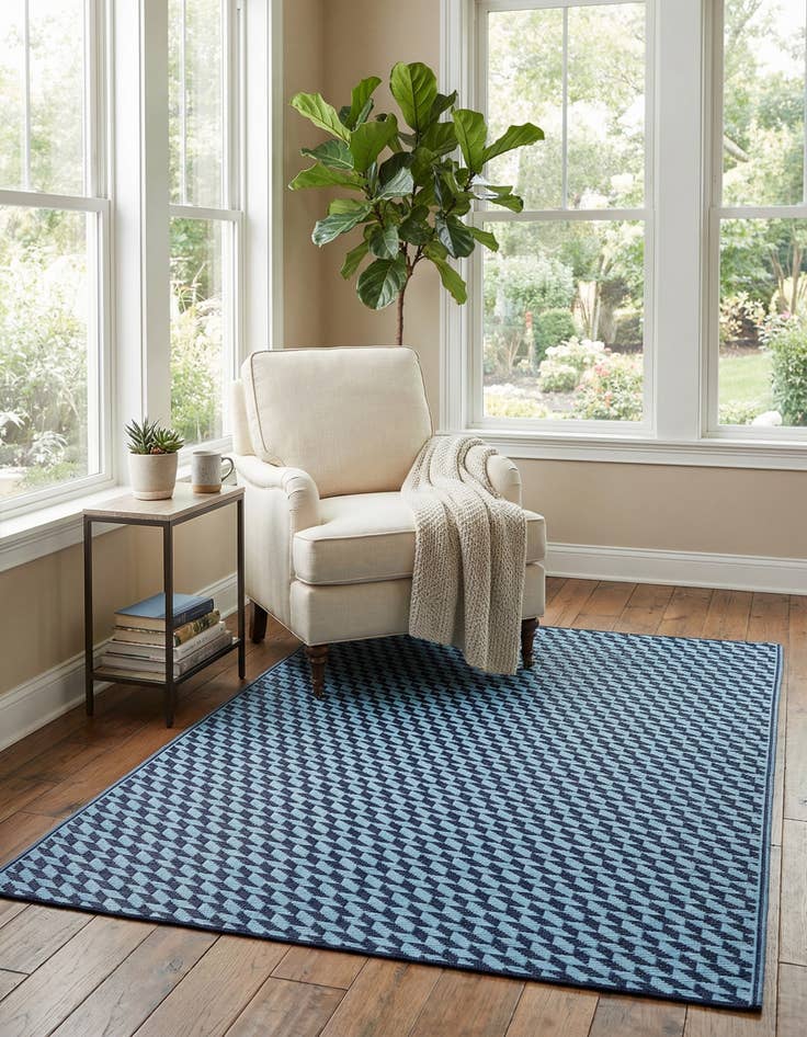 Detail image of 4' x 6'  Washable Modern Indoor / Outdoor Rug