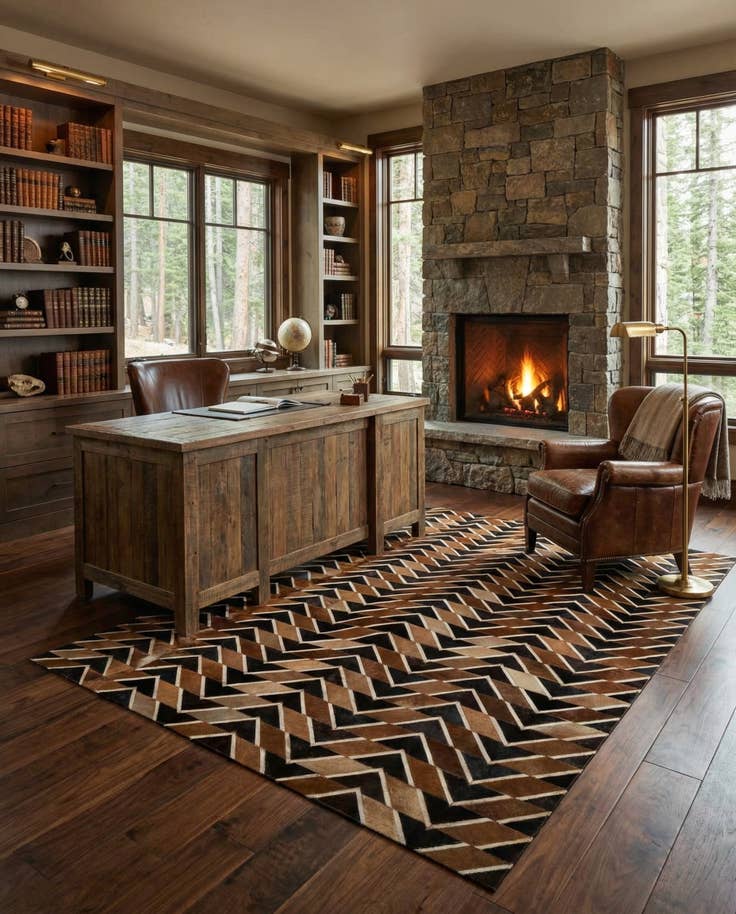 Detail image of 5' 1 x 8' Cowhide - Patchwork Rug