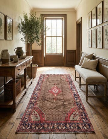 5' x 10' 6 Hand Knotted Koliaei Persian Wool Runner Rug