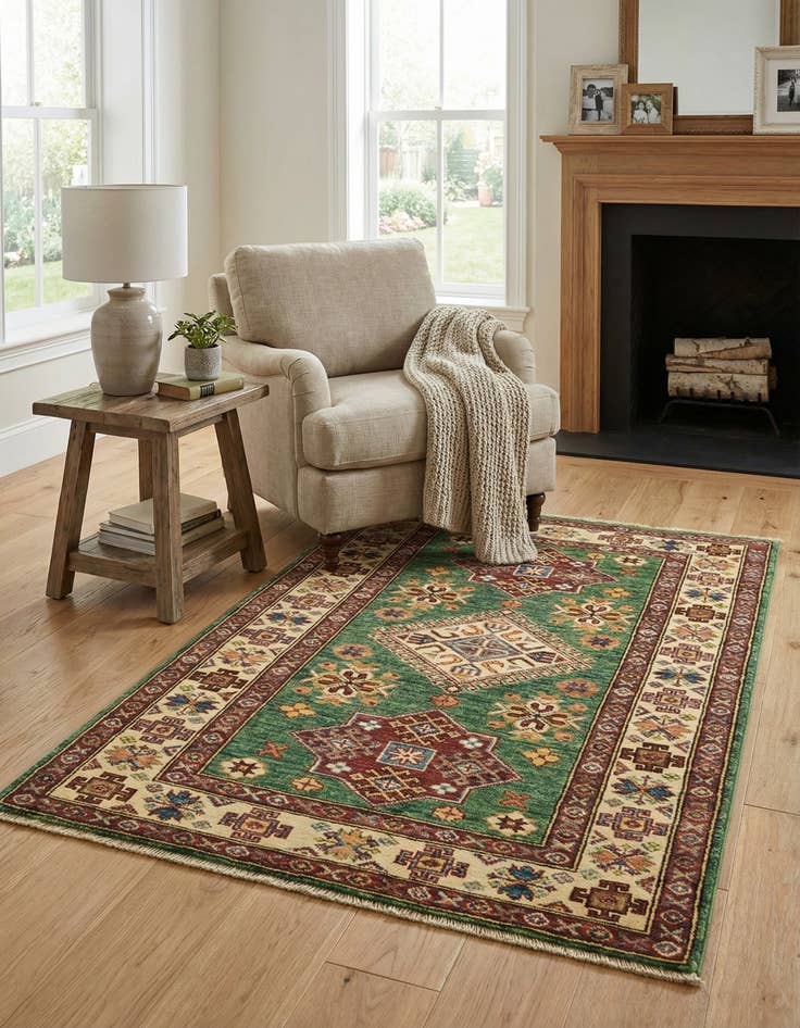 Detail image of 2' 10 x 4'  Hand Knotted Kazak Oriental Rug