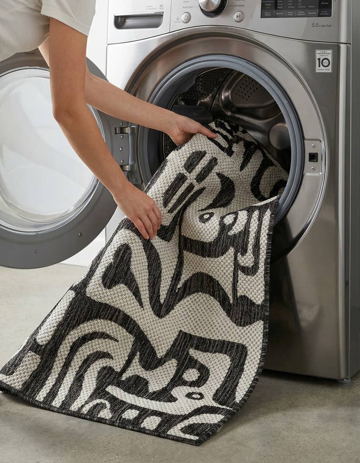 Detail image of 2' x 5' 3  Washable Modern Indoor / Outdoor Runner Rug