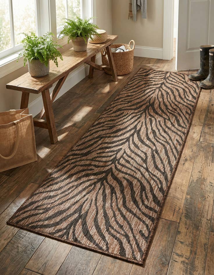 Detail image of 2' x 6'  Washable Safari Indoor / Outdoor Runner Rug