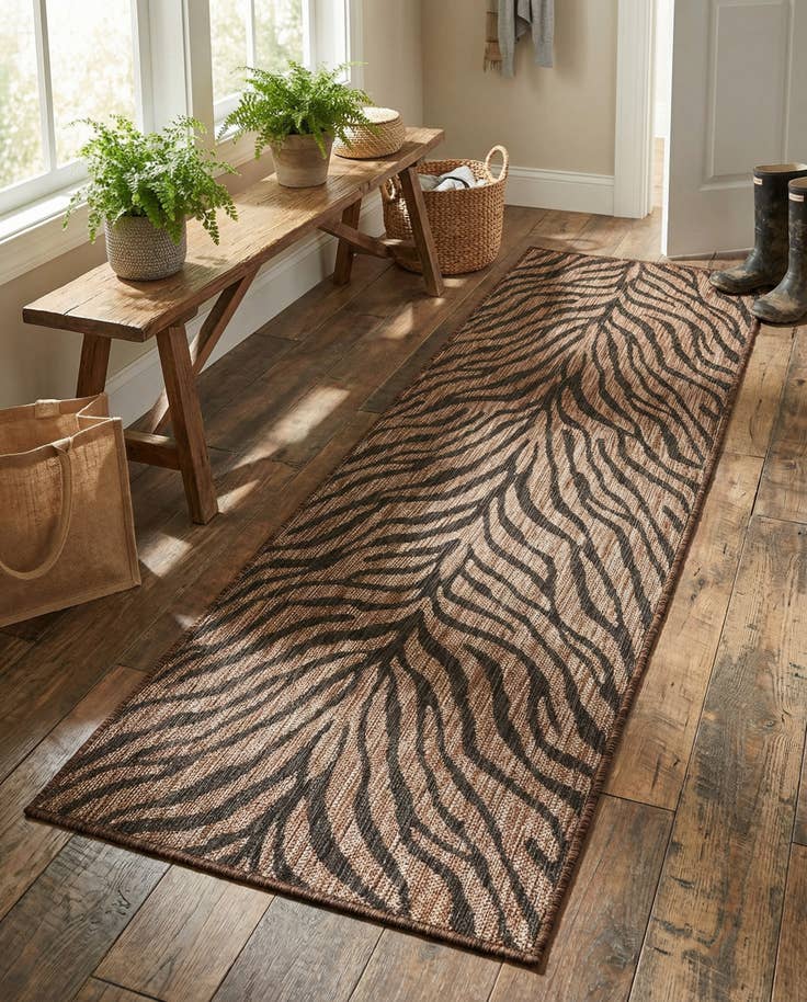 Detail image of 2' x 6' Easy-Clean Safari Indoor / Outdoor Runner Rug