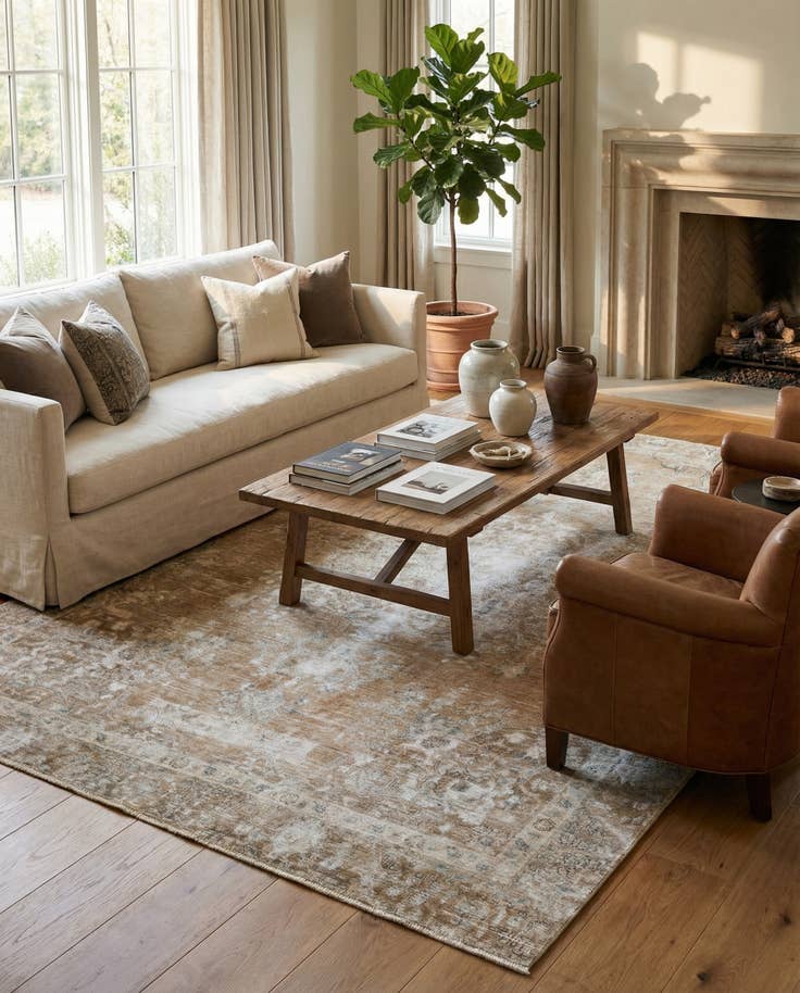 Detail image of 7' 6 x 10' 7 Hand Knotted Ultra Vintage Persian Wool Rug