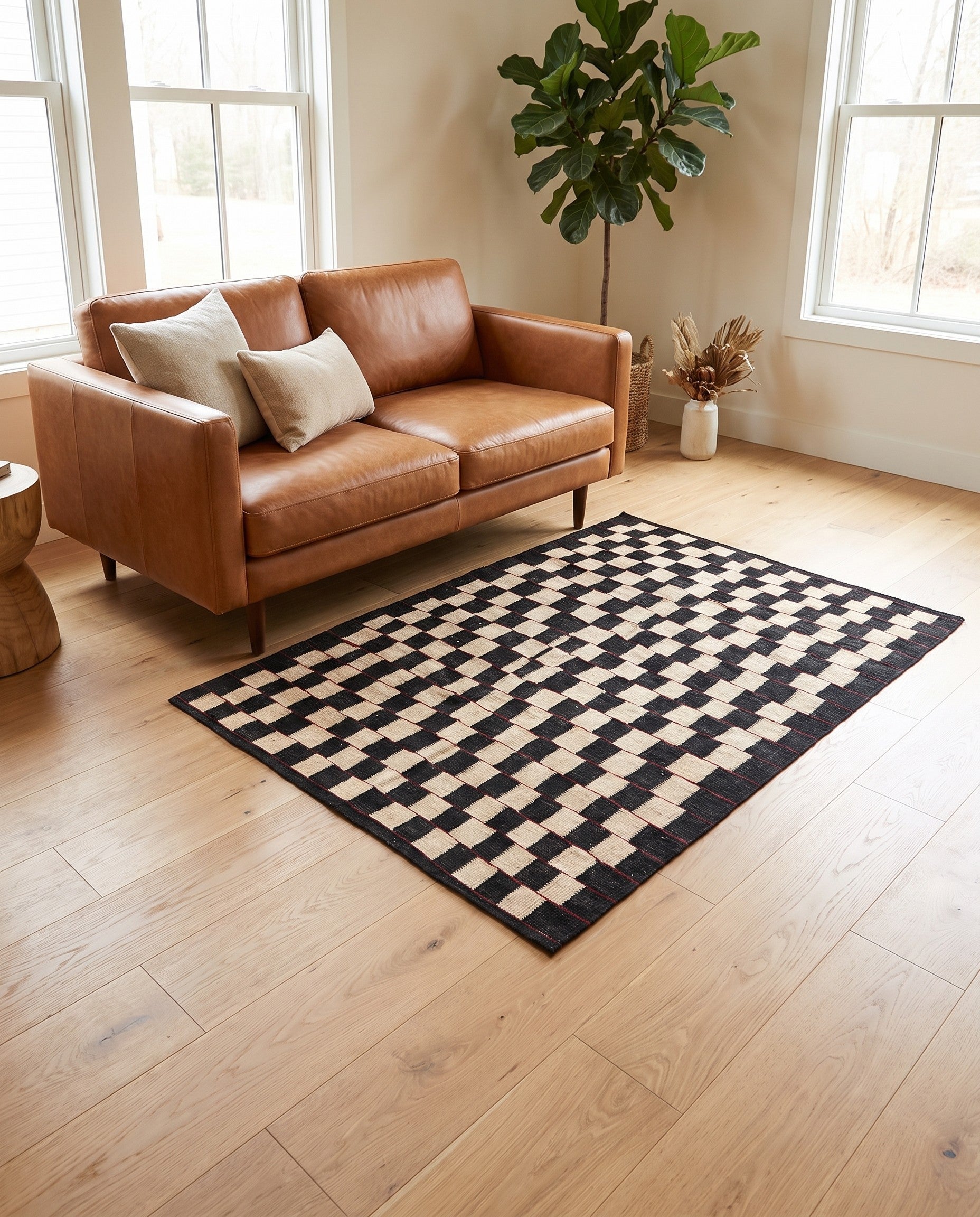 4' 3 x 5' 10 Hand Woven Kilim Modern Wool Rug