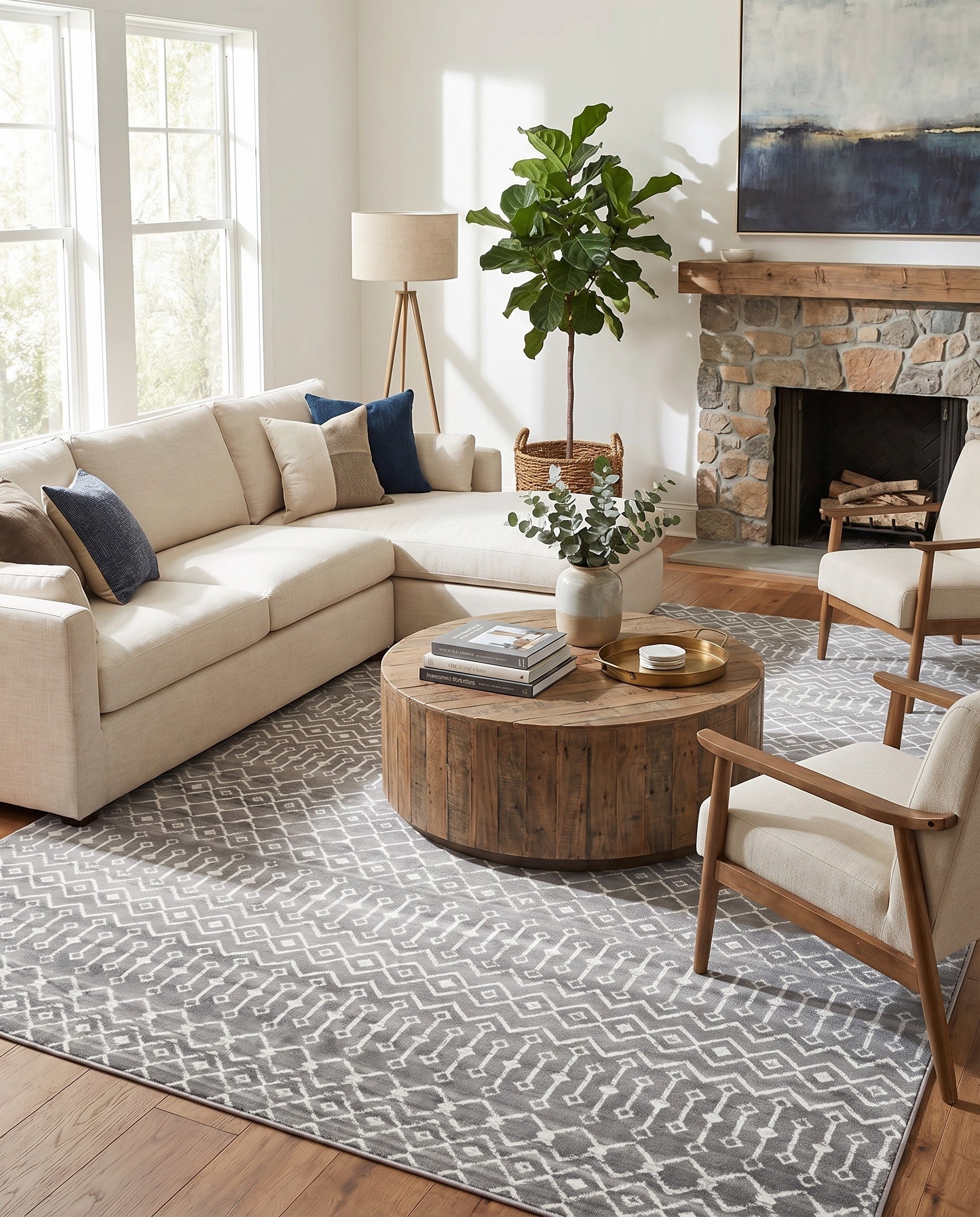 Gray Kasbah Trellis Rug