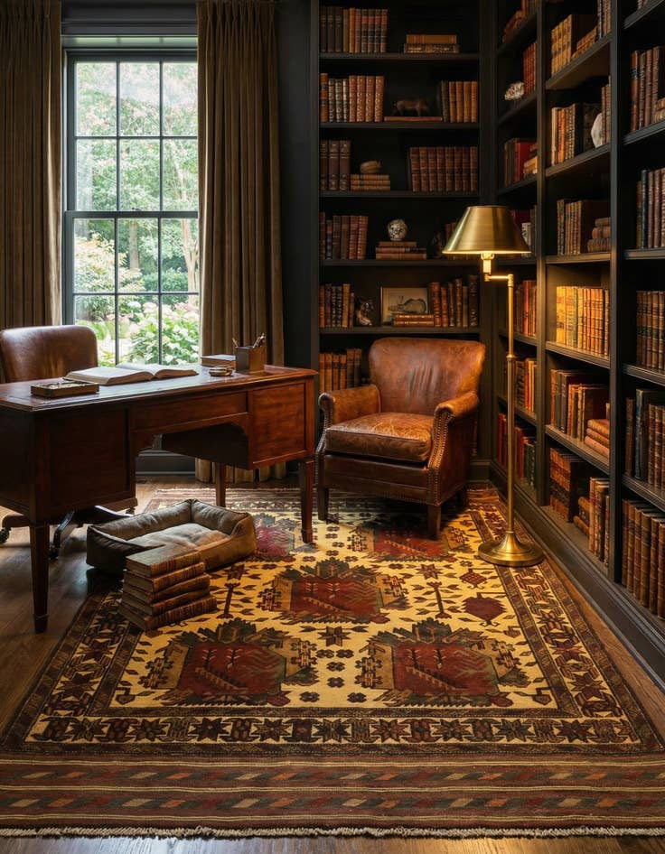 Detail image of 4' 4 x 6'  Hand Knotted Sumak Wool Rug