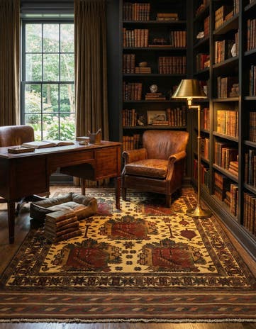 4' 4 x 6' Hand Knotted Sumak Wool Rug