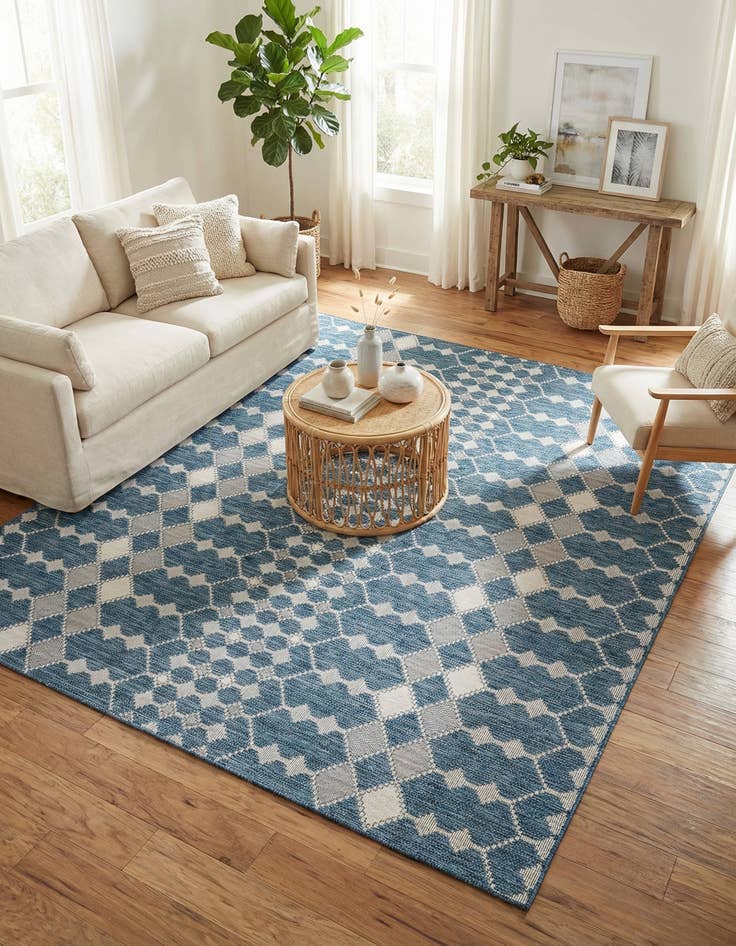 Detail image of 10' x 10'  Washable Trellis Indoor / Outdoor Square Rug