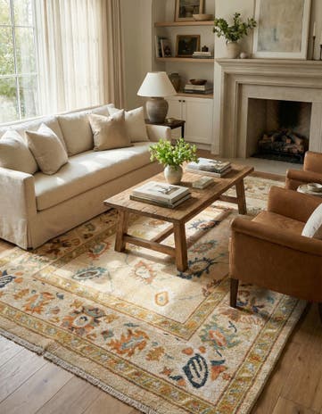 5' 7 x 8' 3 Hand Knotted Oushak Rug