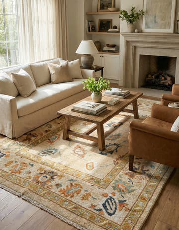 5' 7 x 8' 3 Hand Knotted Oushak Rug