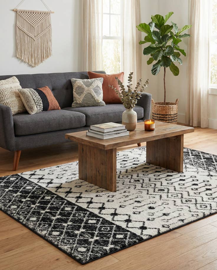 Detail image of 4' x 6' Moroccan Trellis Rug