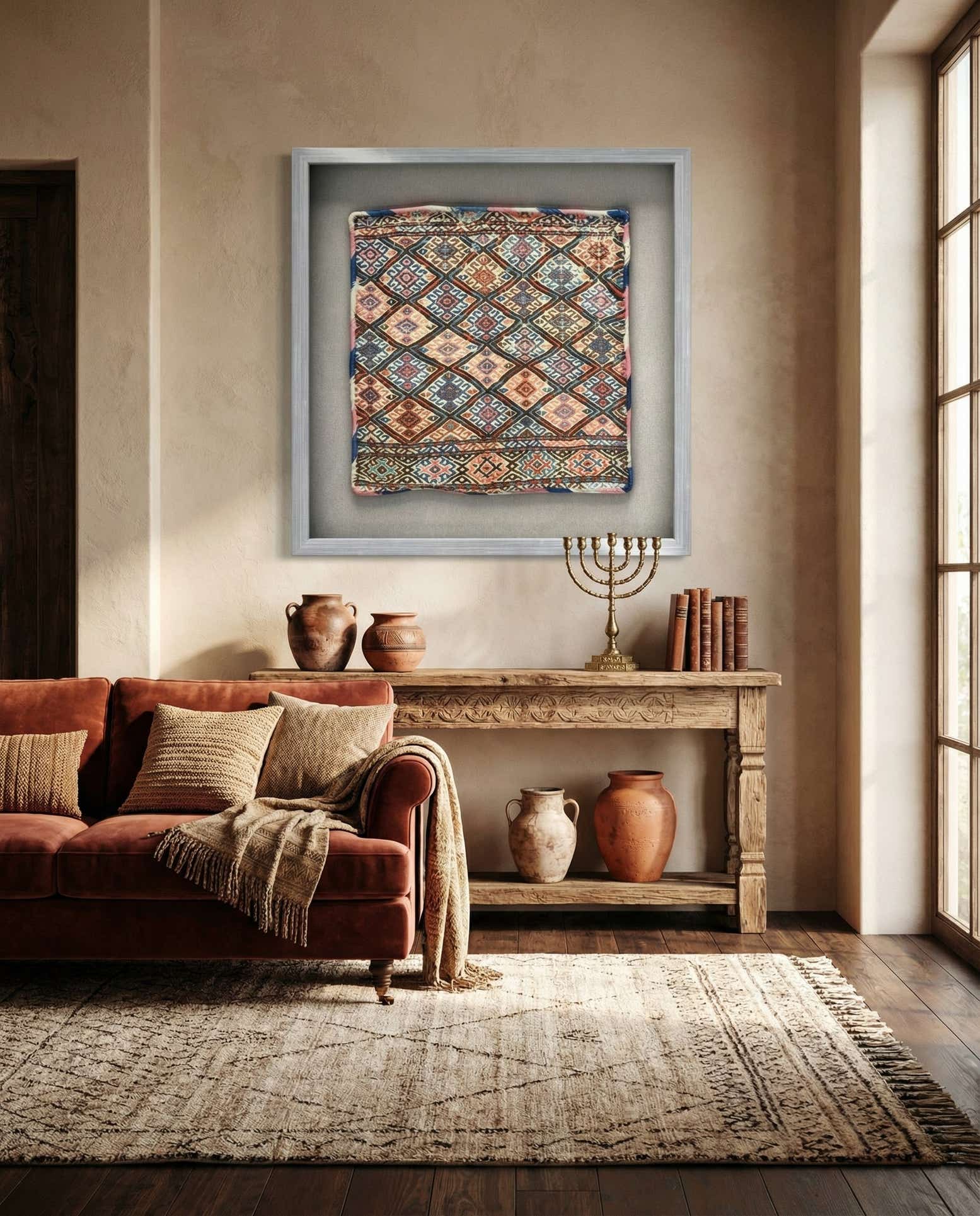 1' 5 x 1' 5 Textile Wall Art Square Rug