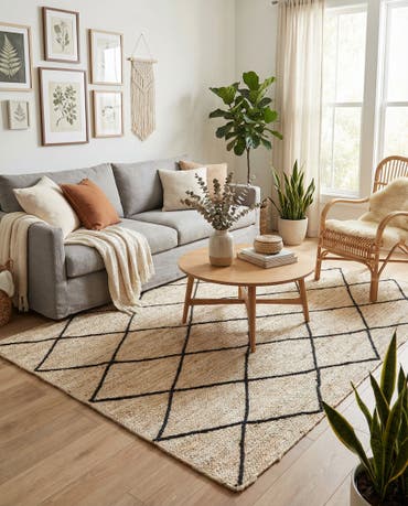  6' 1 x 9'  Hand Braided Jute Rug