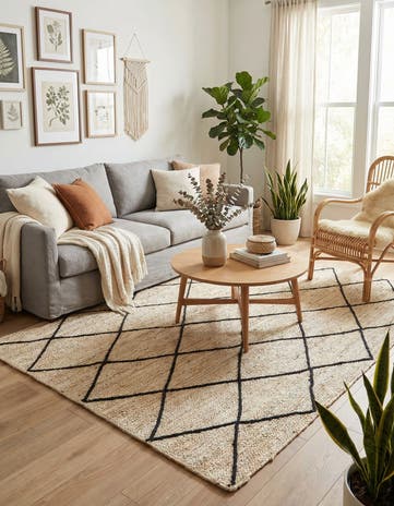 6' 1 x 9' Handmade Braided Jute Rug
